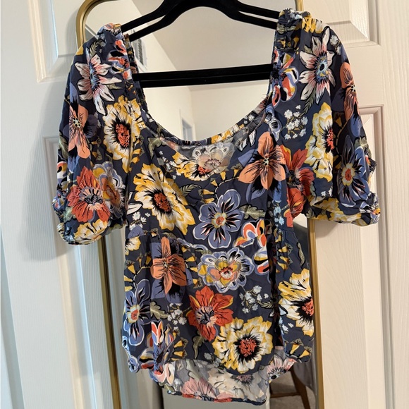 O'Neill Multicolor Floral Puff Sleeve Blouse - Picture 1 of 4